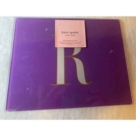 Kate Spade Purple R Monogrammed Food Preparation Board - Picture 1 of 4
